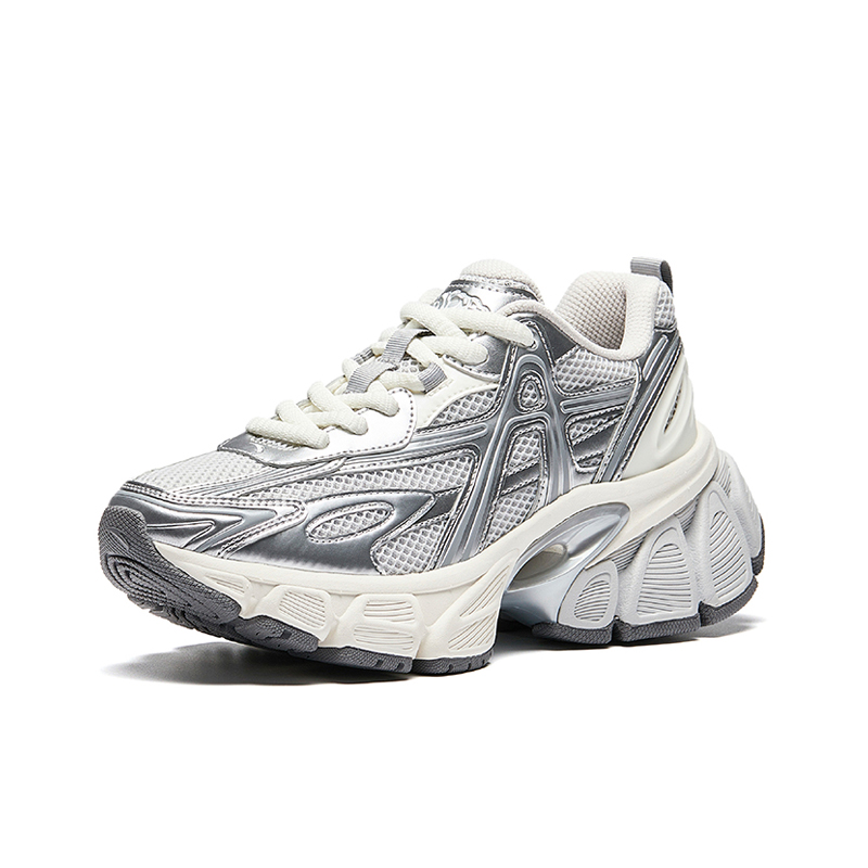 Anta Height Increasing Low top Casual Shoes Women's Cumulus Gray/Silver/Ivory White