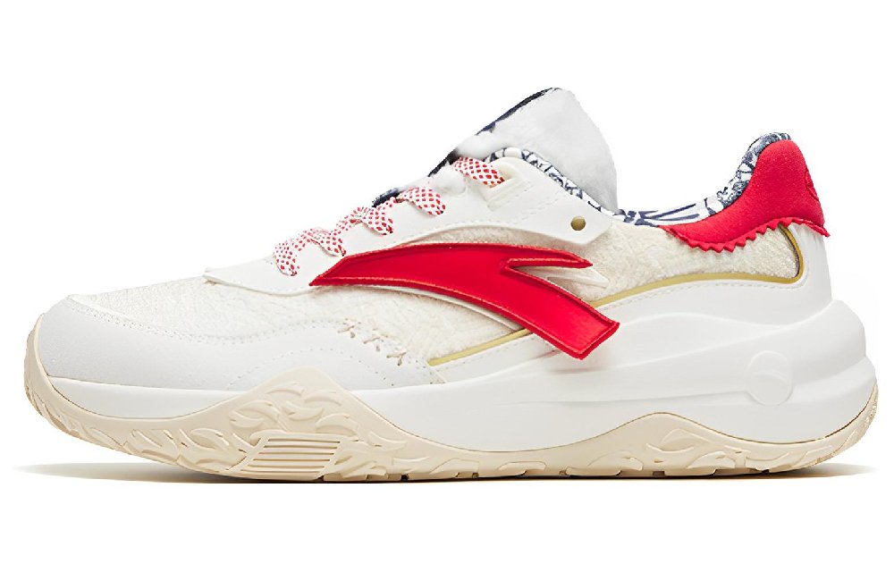 Anta Set Sail Cushioning Anti-Slip And Wear-Resistant Low-Top Sports Casual Shoes Women's White Red Good Things Happen
