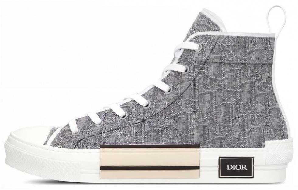 DIOR B23 High Top Ruthenium Colored Oblique Jacquard