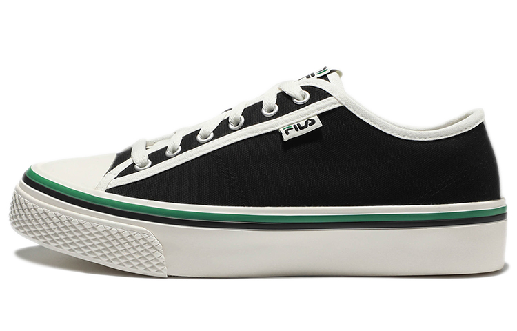 FILA Scanline Slip-Resistant Cushioning Wear-Resistant Low-Top Skateboard Shoes Unisex Black