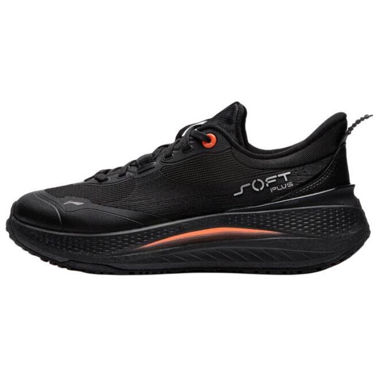 LiNing SOFT PLUS Cushioning, Wear Resistant Low Top Casual Shoes Men's Black