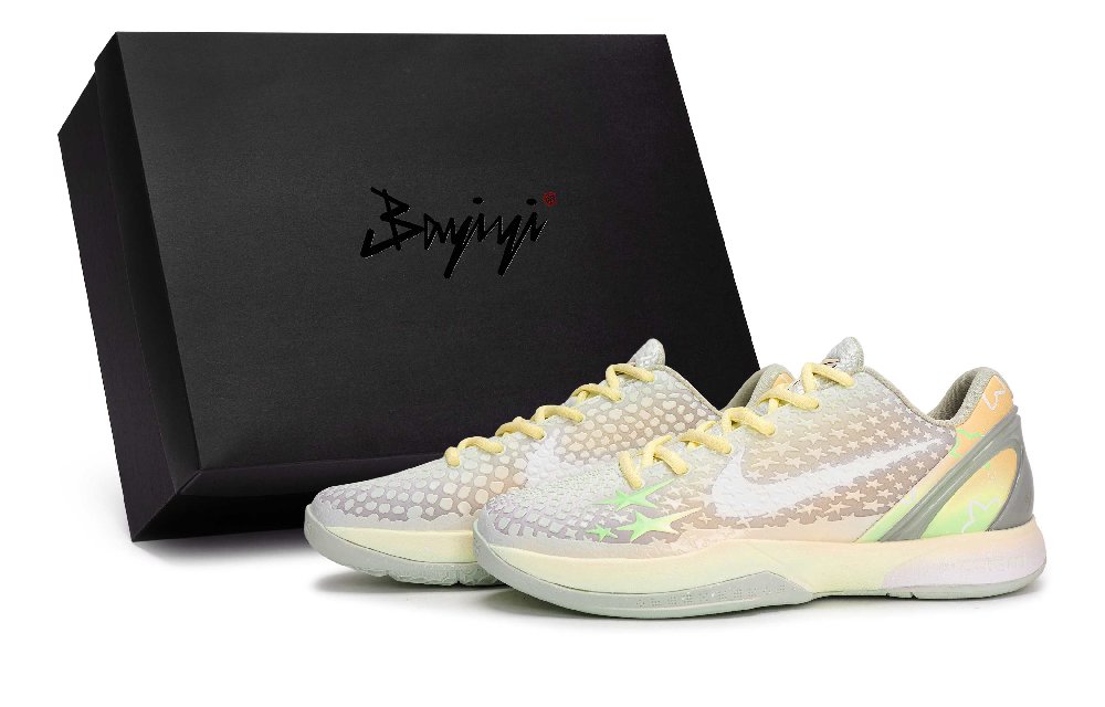Nike Zoom Kobe 6 Basketball Shoes Men Low-Top Beige/Yellow/Green