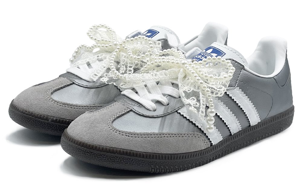 Adidas Originals SAMBA OG Slip Resistant Low Top Skateboard Shoes Unisex Silver