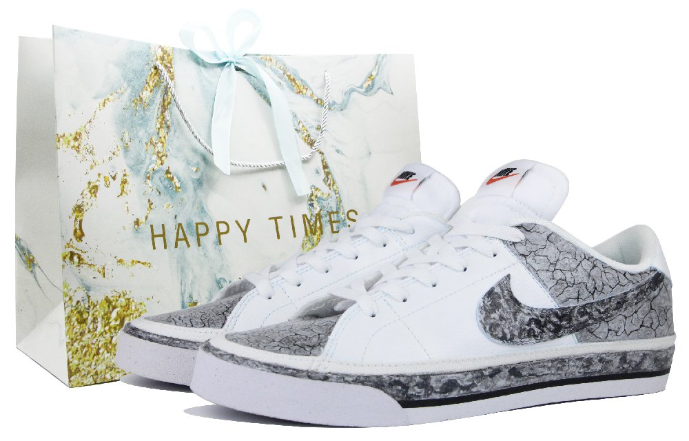Nike Court Legacy Low-Top Skateboard Shoes Men's Gray White