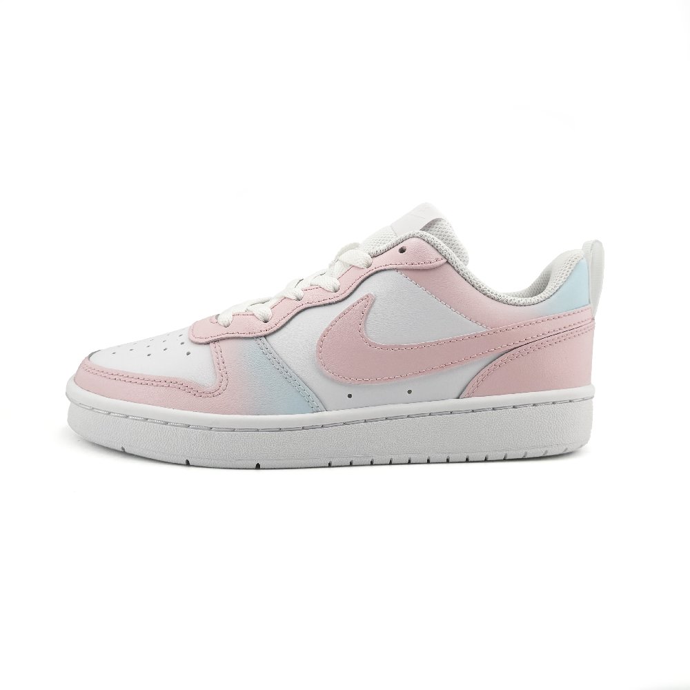 Nike Court Borough 2 Anti-Slip Wear-Resistant Low-Top Skateboard Shoes Women's White Pink