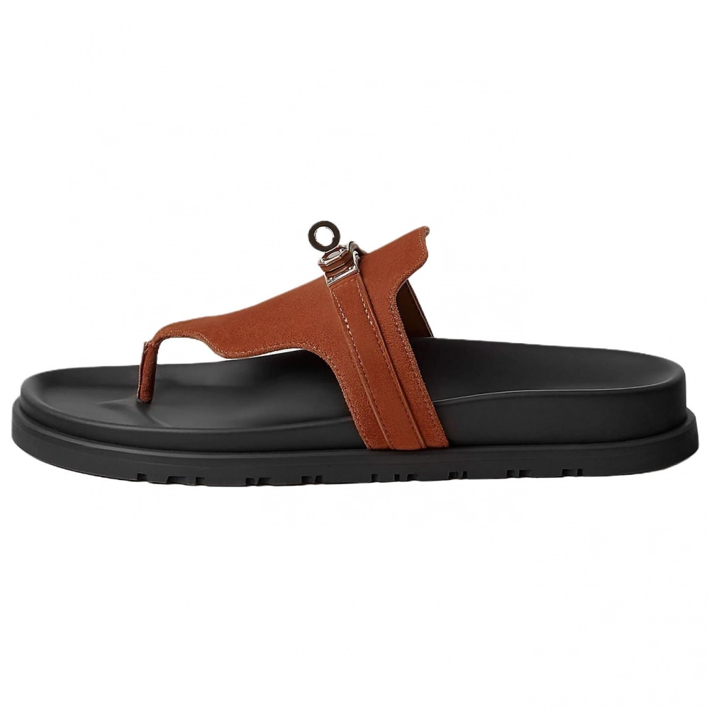 HERMES Empire Flip Flops Women's Brown