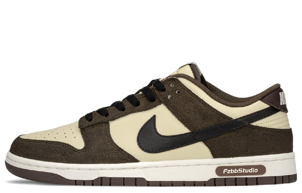 Nike Dunk Slip Resistant, Abrasion Resistant, Lightweight Low Top Skateboard Shoes Unisex Brown White