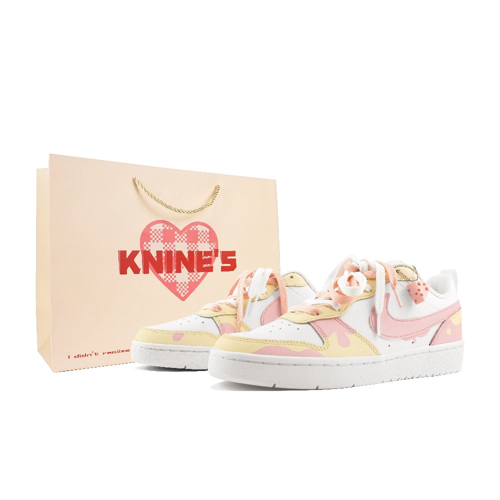 Nike Court Borough Series Low 2 Low Top Skateboard Shoes GS White Yellow