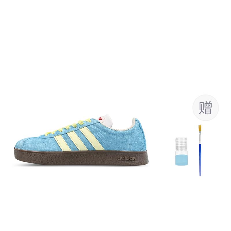 Adidas Neo Vl Court Low-Top Skateboard Shoes Unisex Yellow Blue