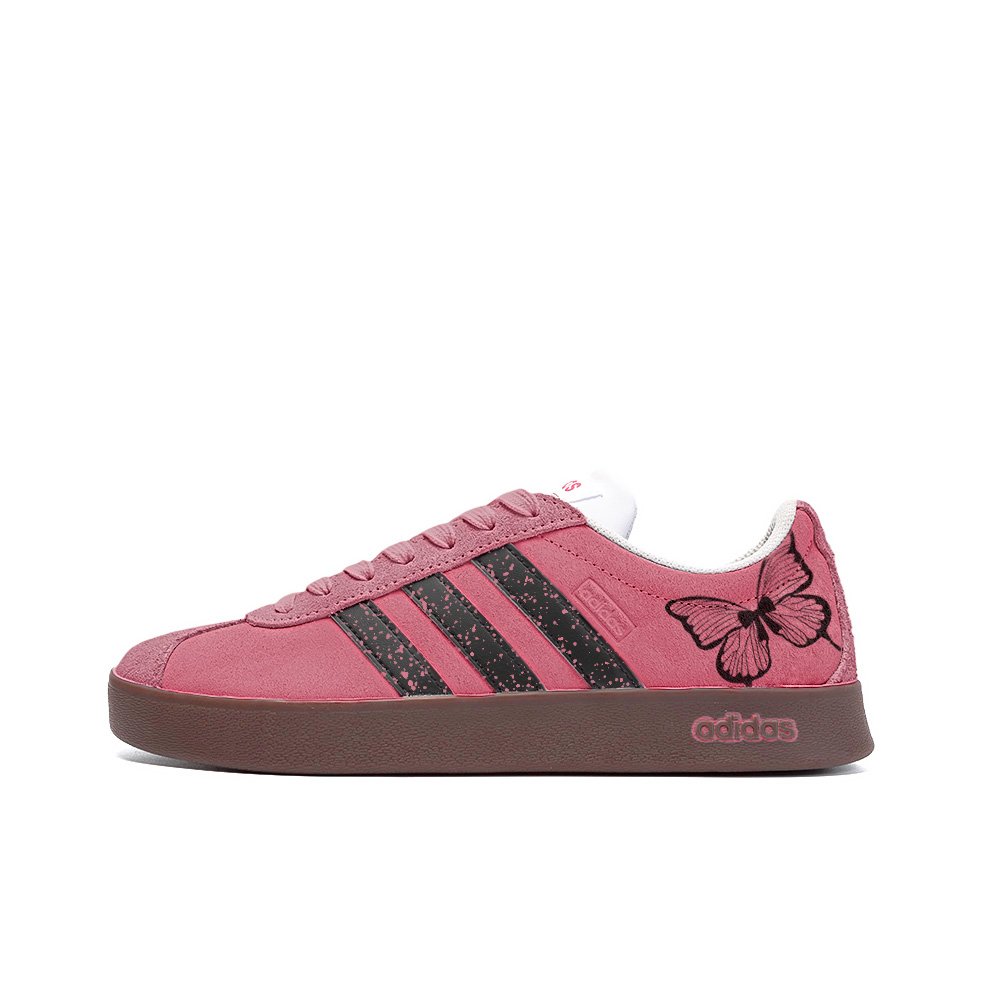 Adidas Neo Vl Court Classic Anti Slip Wear Resistant Low Top Skateboard Shoes Unisex Red