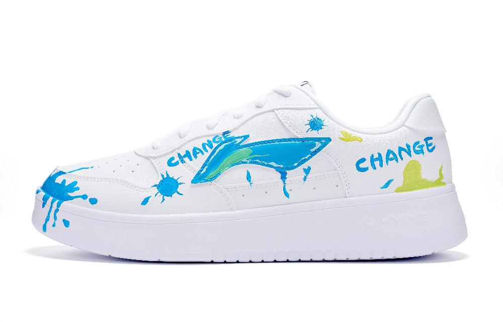 LINING Pontoon Boats Skateboard Shoes Men's Low top White