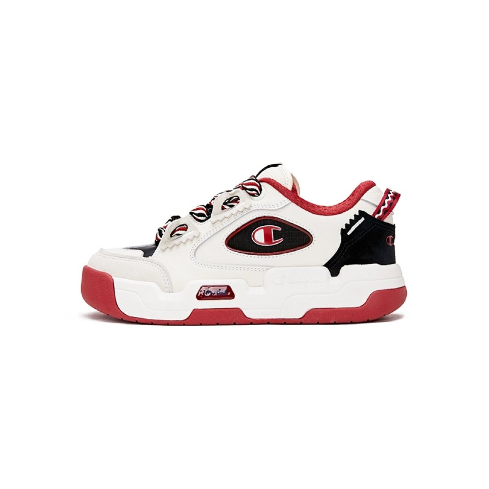 Champion Valve V2 Puffy Shoes Slip Resistant Cushioning Low Top Skateboard Shoes Unisex Red