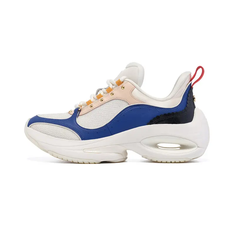 LI-NING 1990 Classic Collection Cushioning Wear-Resistant Low-Top Casual Running Shoes Women's White Blue Pink