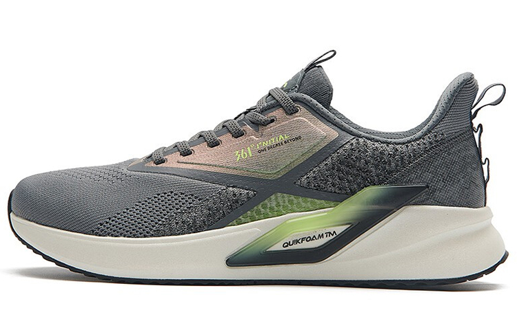 361° Cushioning Breathable Lightweight Wear-Resistant Slip-Resistant Low-Top Running Shoes Men's Gray Green