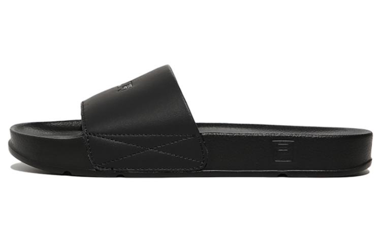 FILA Rubber Sole Slide Slippers Unisex Black Korean Style