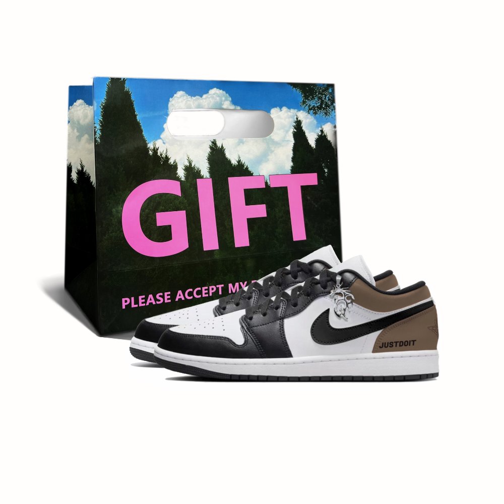 Jordan Air Jordan 1 Low Sand Dune Low-Top Vintage Basketball Shoes Men's Black White Brown