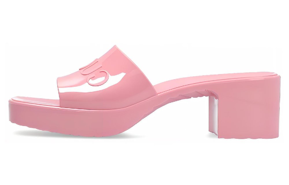 GUCCI 60mm Slide Sandal Pink Rubber Women's