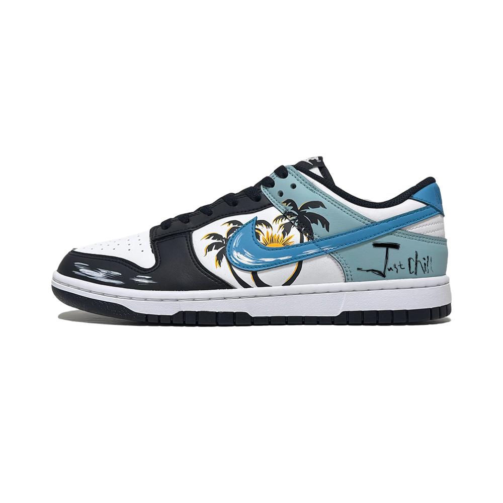 Nike Dunk Coconut Dream Corridor Abrasion Resistant Low Top Skateboard Shoes Unisex Blue Black
