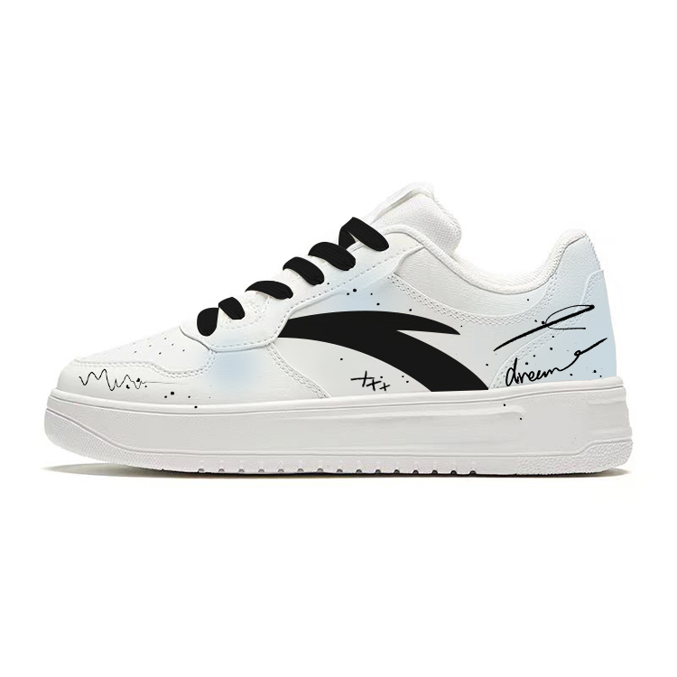 Anta Relaxed Anti Slip Wear Resistant Low Top Skateboard Shoes Unisex White Blue