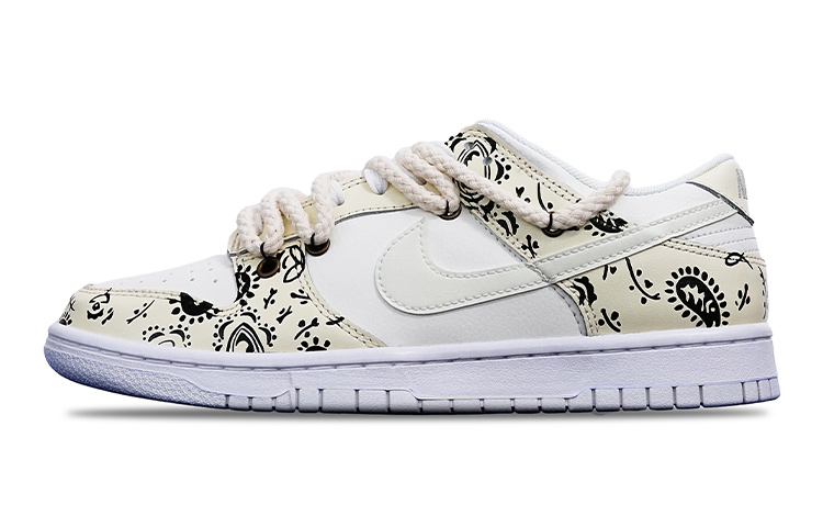 Nike Dunk Anti-Slip And Wear-Resistant Lightweight Low-Top Skateboard Shoes GS Beige Yellow White