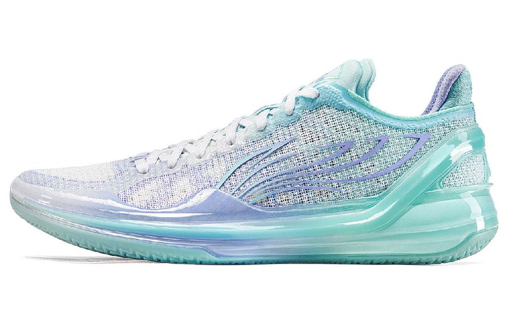 LINING Blade 4V2 Basketball Shoes Men's Low top Island Blue/Snow Cyan Purple