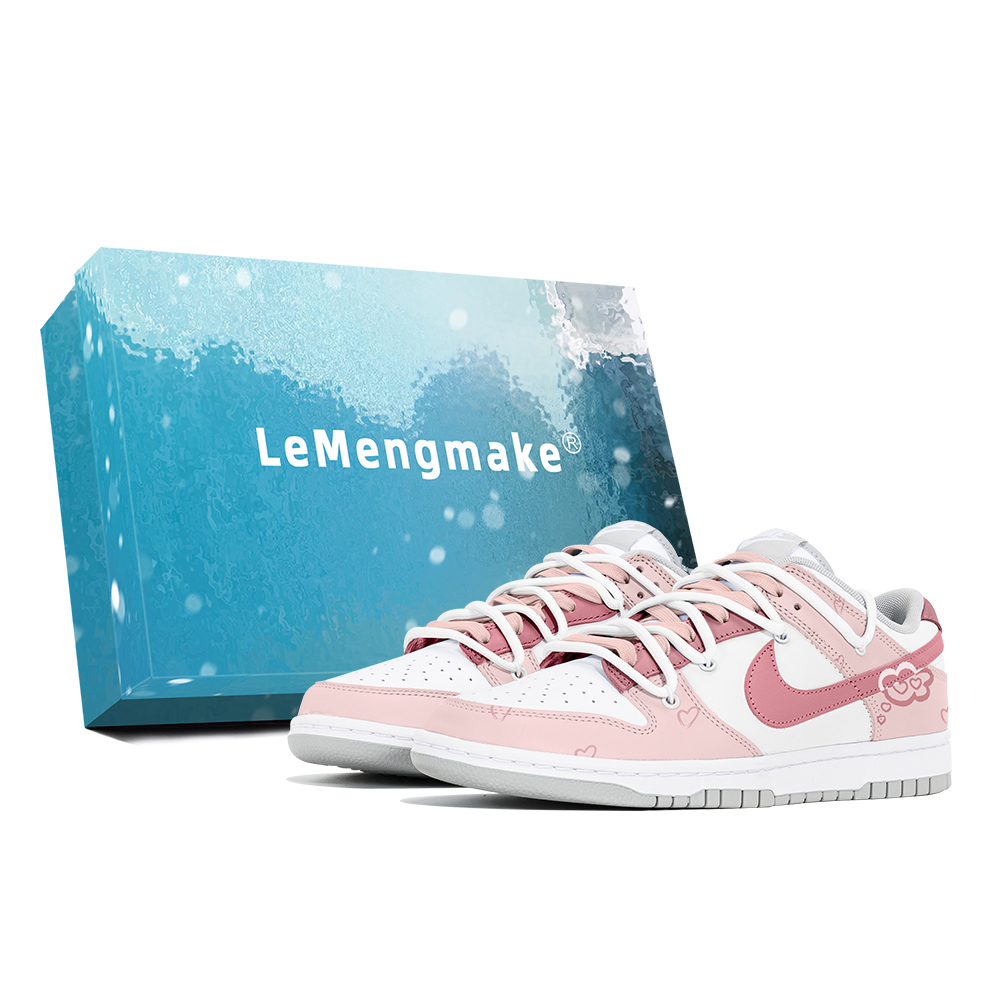 Nike Dunk Joy Lemon Anti-Slip Wear-Resistant Low-Top Skateboard Shoes Women's Pink White