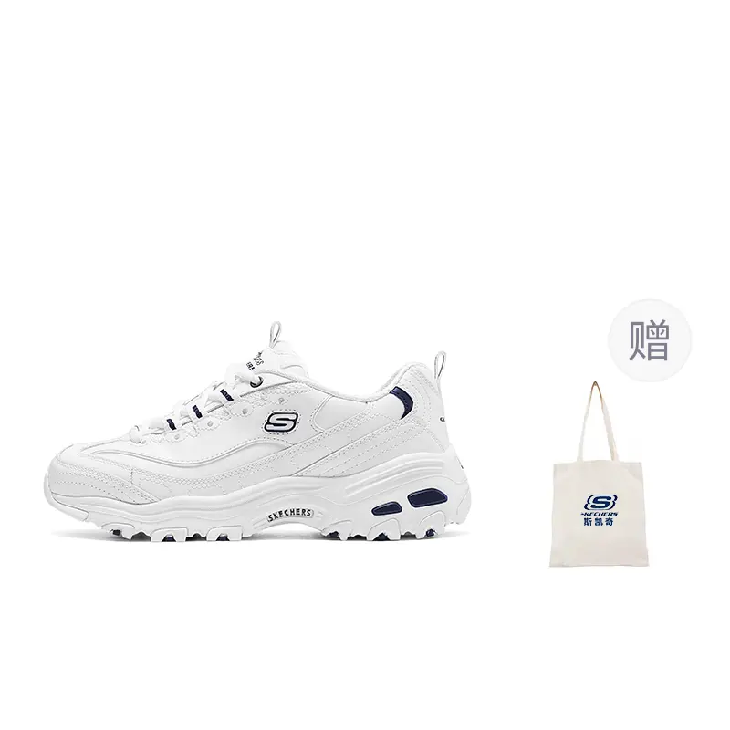 Skechers D'LITES 1.0 Low Top Chunky Sneakers Women's White Blue