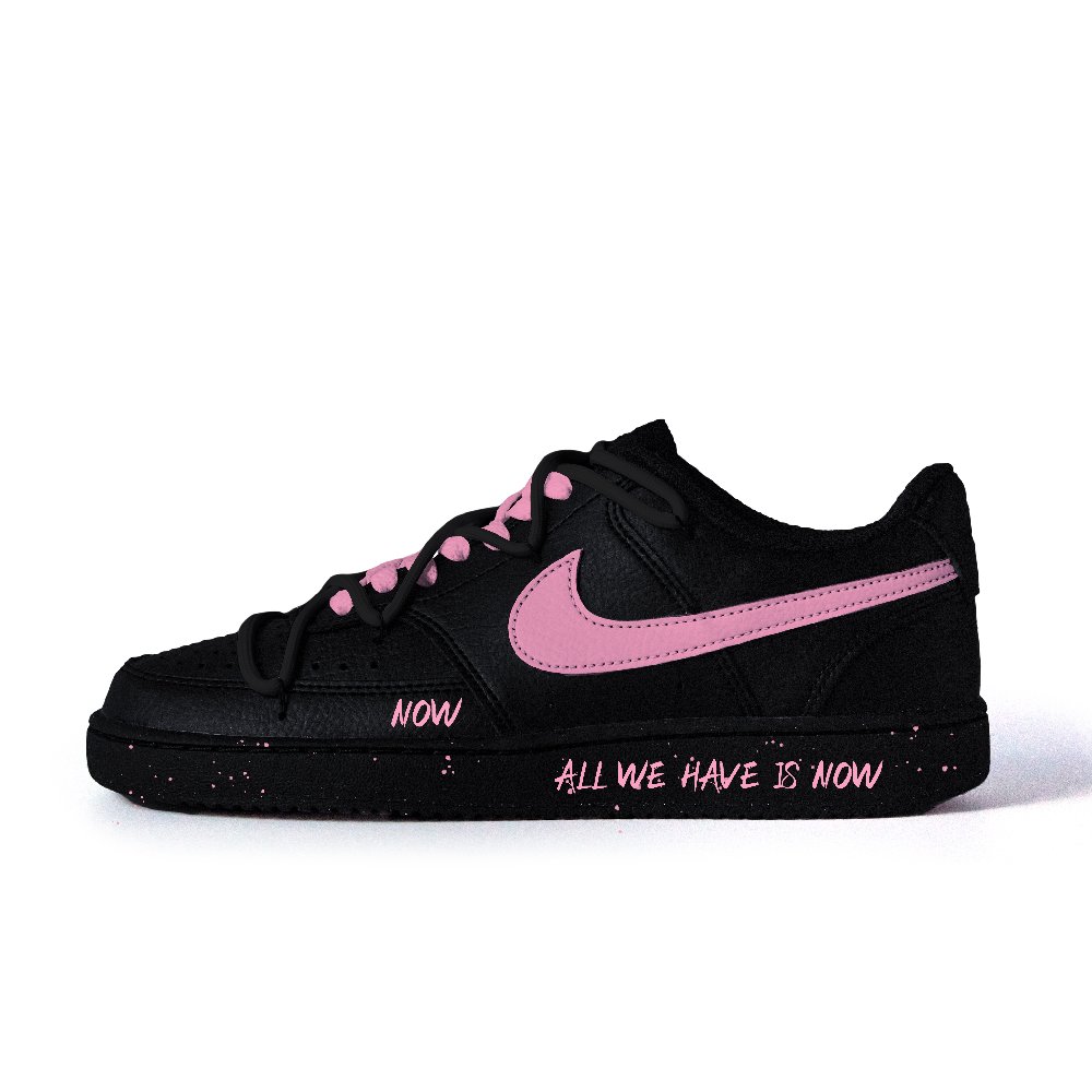 Nike Court Vision Mountain Mist Disperses, Amber Anti Slip Wear Resistant Low Top Skateboard Shoes Unisex Black