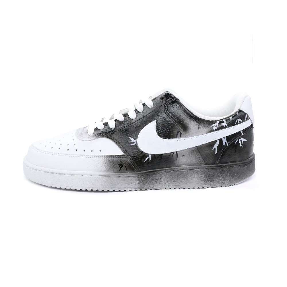 Nike Court Vision Slip-Resistant Low-Top Skateboard Shoes Men's Black White