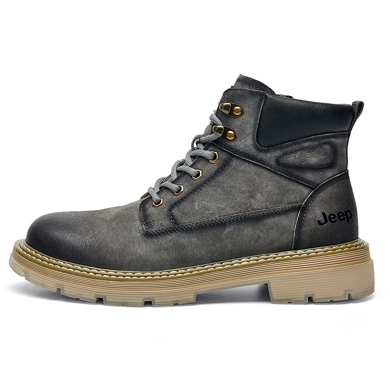 Jeep Martin Boots Men Smoke Gray/Purple Gray/Khaki