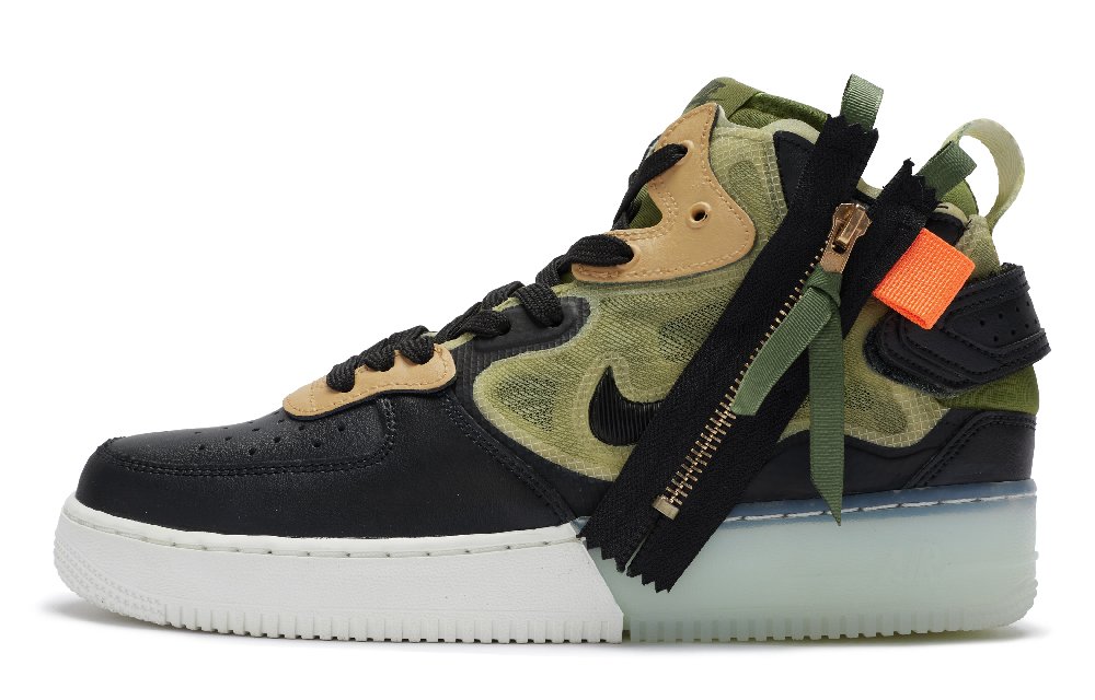 Nike Air Force 1 React 811 Manufacturing Anti-Slip Wear-Resistant Low-Top Skateboard Shoes Men's Black Green