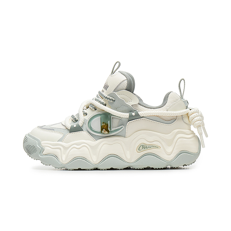 Champion Lava Cake Champ Lava Low-Top Casual Shoes Women's Milk White/Xi Yu Green