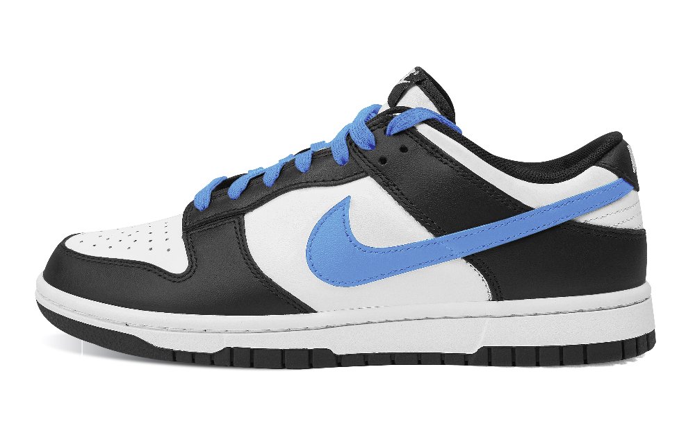 Nike Dunk Anti-Slip Wear-Resistant Low-Top Skateboard Shoes Unisex Black White Blue
