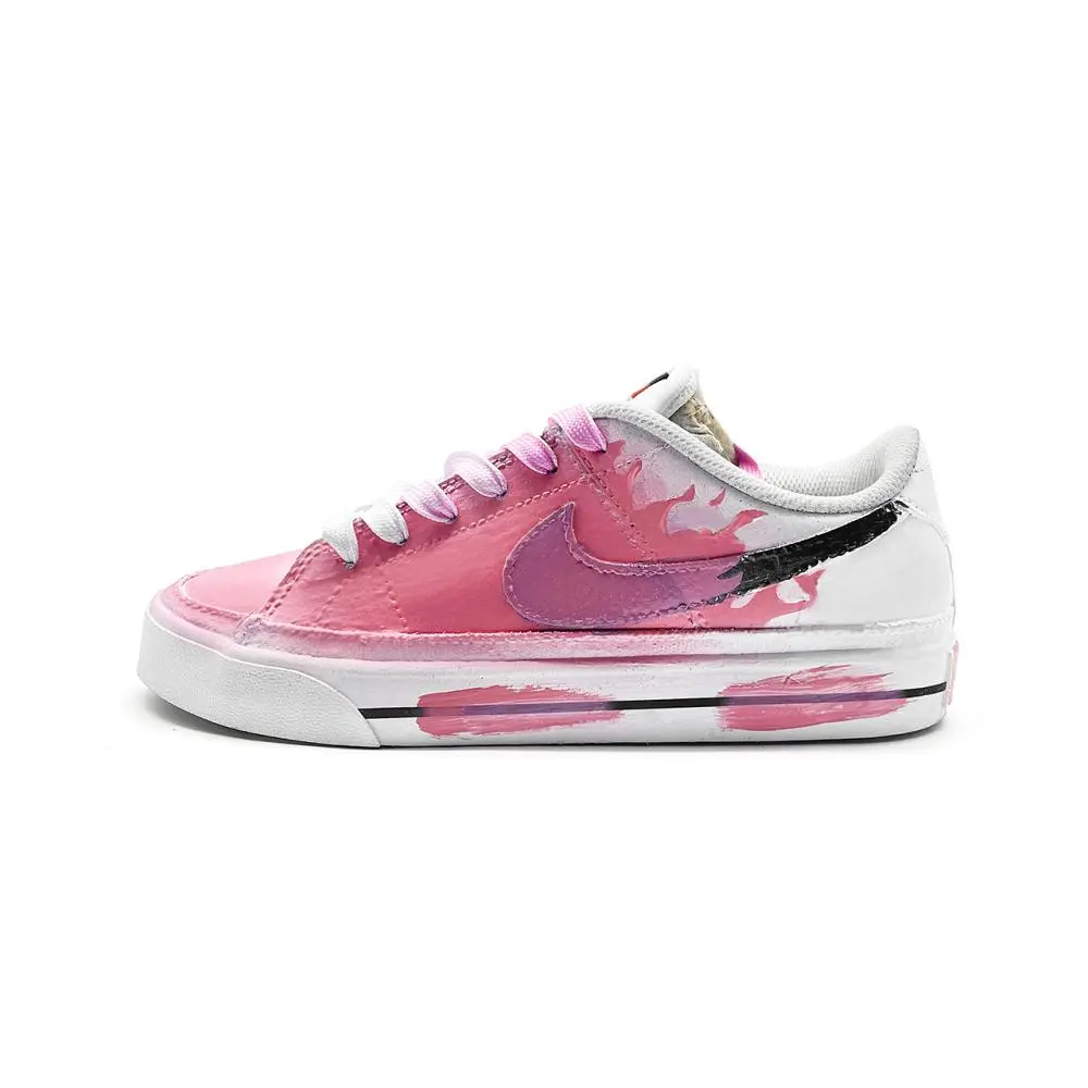 Nike Court Royale Cherry Blossom Flame Abrasion Resistant Low top Skateboard Shoes Unisex Pink White