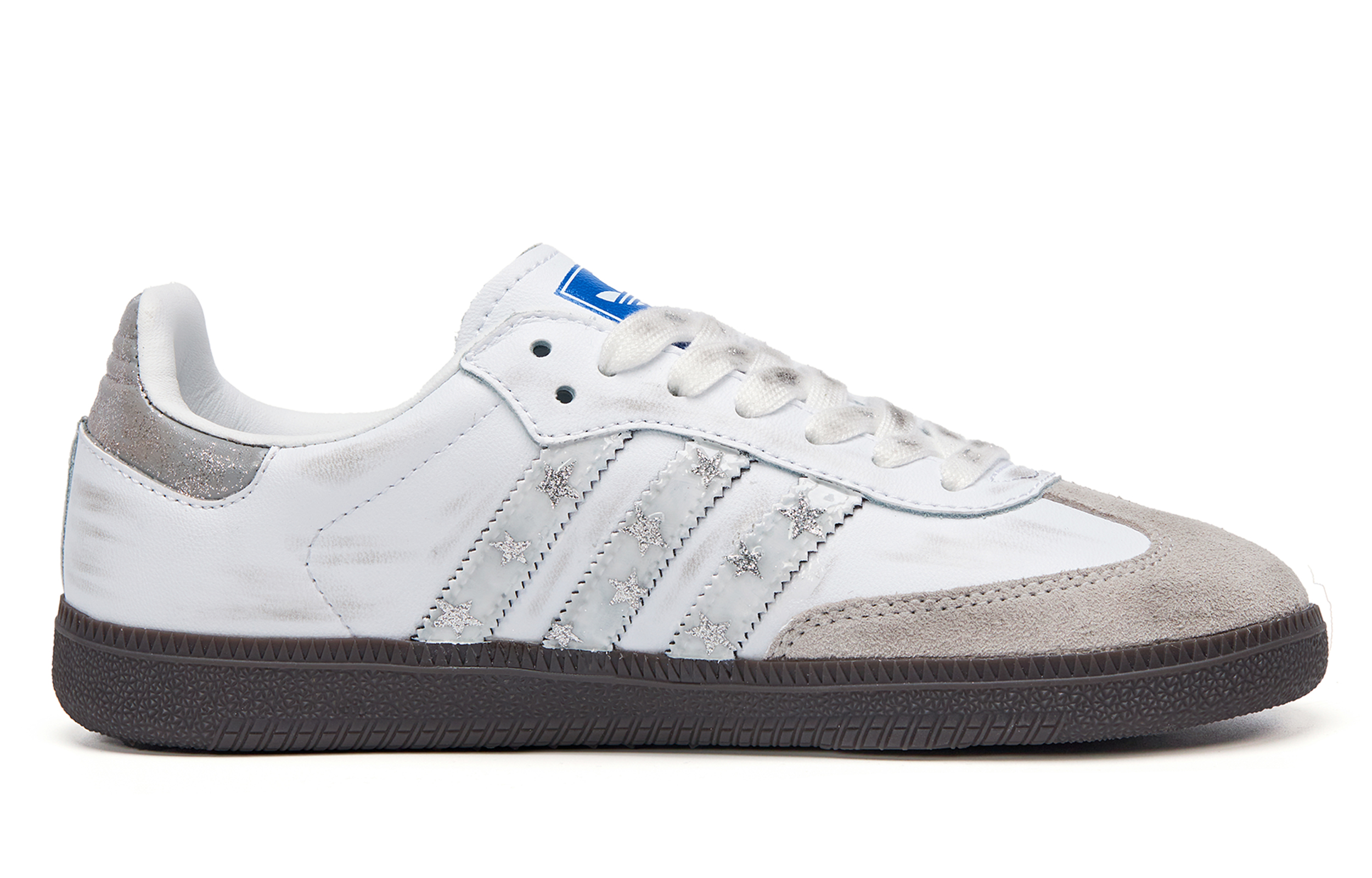 Adidas Originals SAMBA OG Abrasion Resistant Low top Skateboard Shoes Unisex Silver White Gray