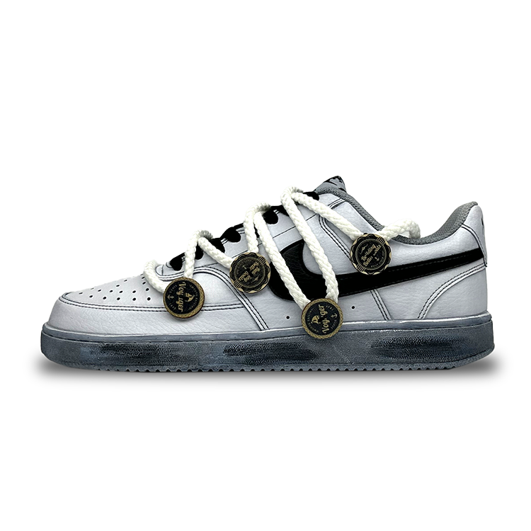 Nike Court Vision 1 Skateboard Shoes Men Low Top White/Gray/Black