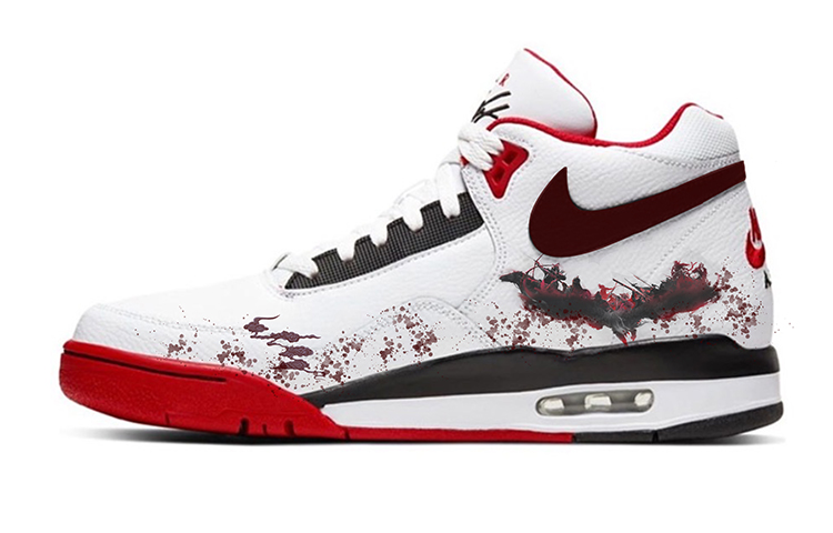 Nike Flight Legacy Slip-Resistant Mid-Top Vintage Basketball Shoes Unisex Red White