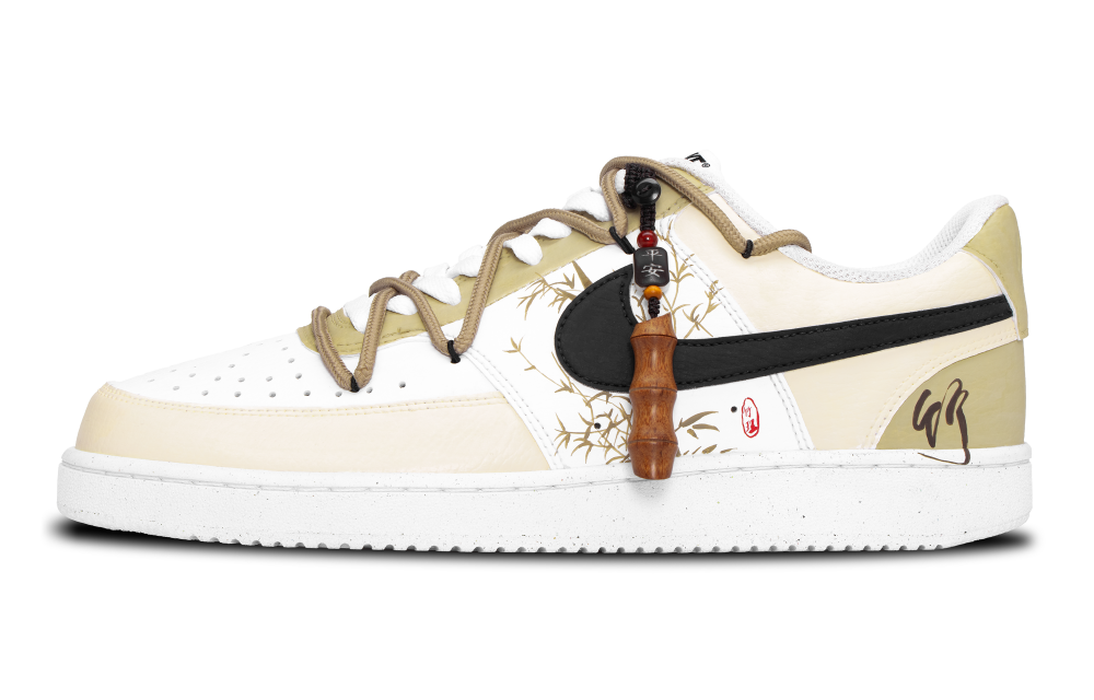 Nike Court Vision Low Slip-Resistant Low-Top Skateboard Shoes Men's White Brown
