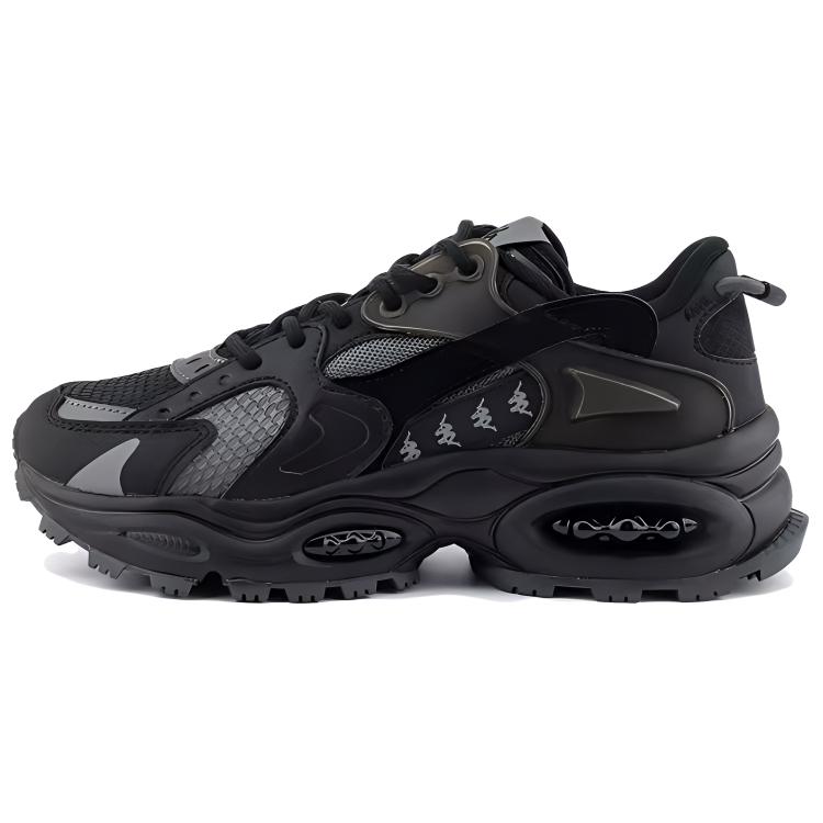 Kappa Anti-Slip Wear-Resistant Low-Top Chunky Sneakers Unisex Black