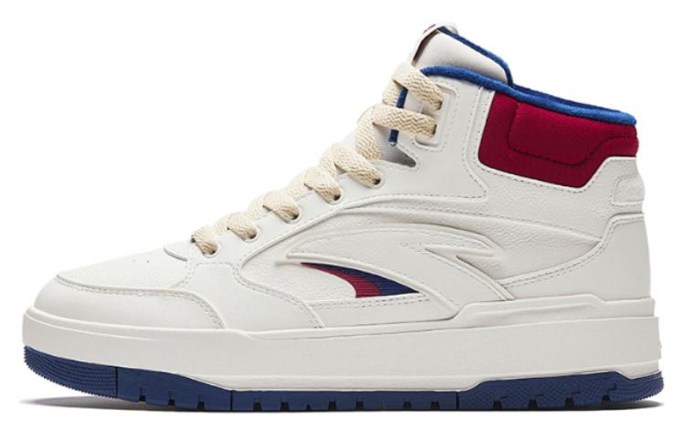 Anta Shock Absorbers Abrasion Resistant Slip Resistant High Top Skateboard Shoes Men's White Red