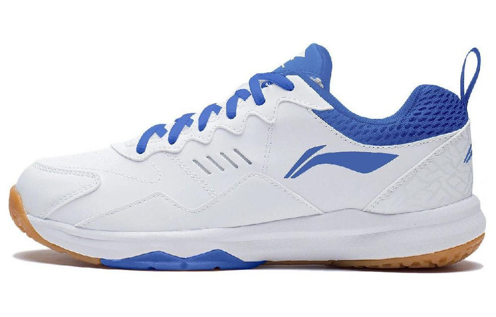 LiNing Badminton Training Shoes Unisex Standard White/Bright Colorful Blue