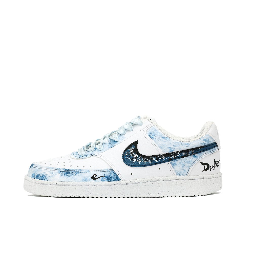 Nike Court Vision 1 Slip-Resistant Low-Top Skateboard Shoes Men's Navy Blue