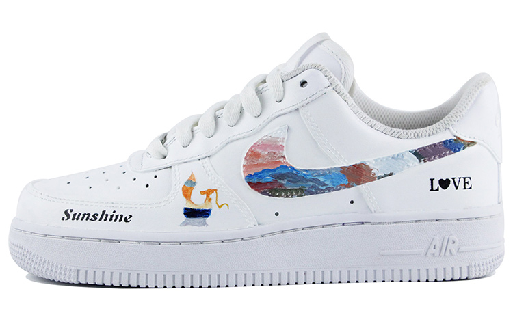 Nike Air Force 1 Low Air Force 1 Low-Top Skateboard Shoes Women's White Blue Red