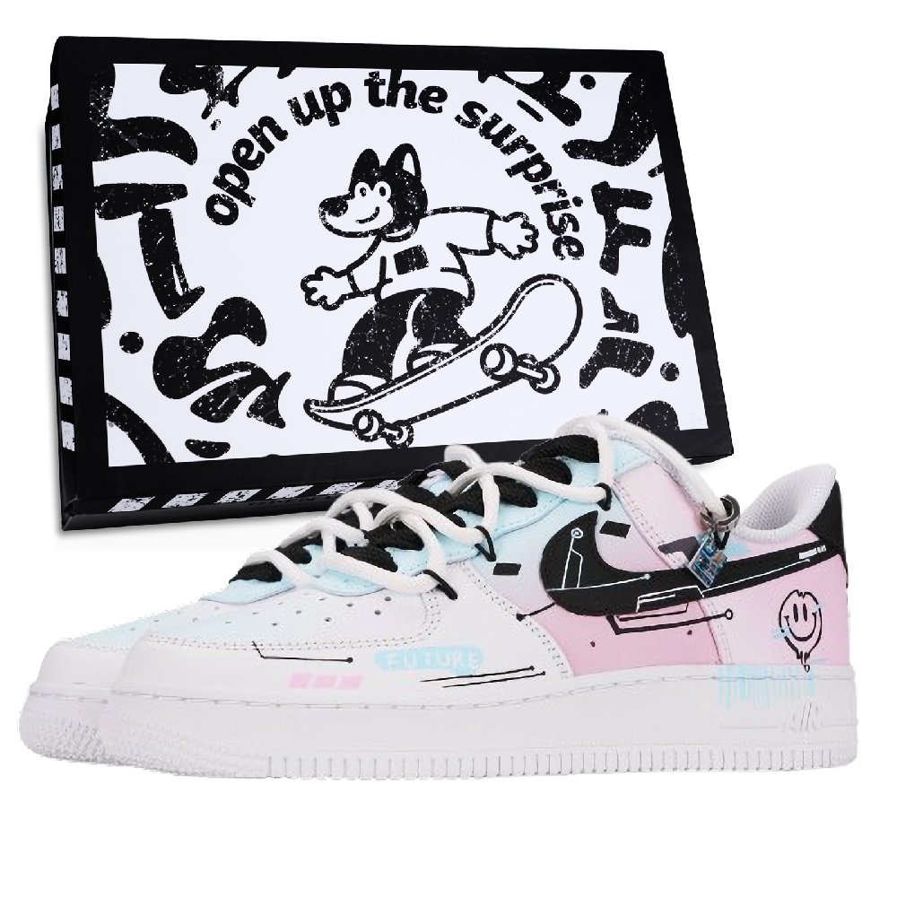 Nike Air Force 1 Diverse Anti Slip Wear Resistant Low Top Skateboard Shoes Unisex Pink