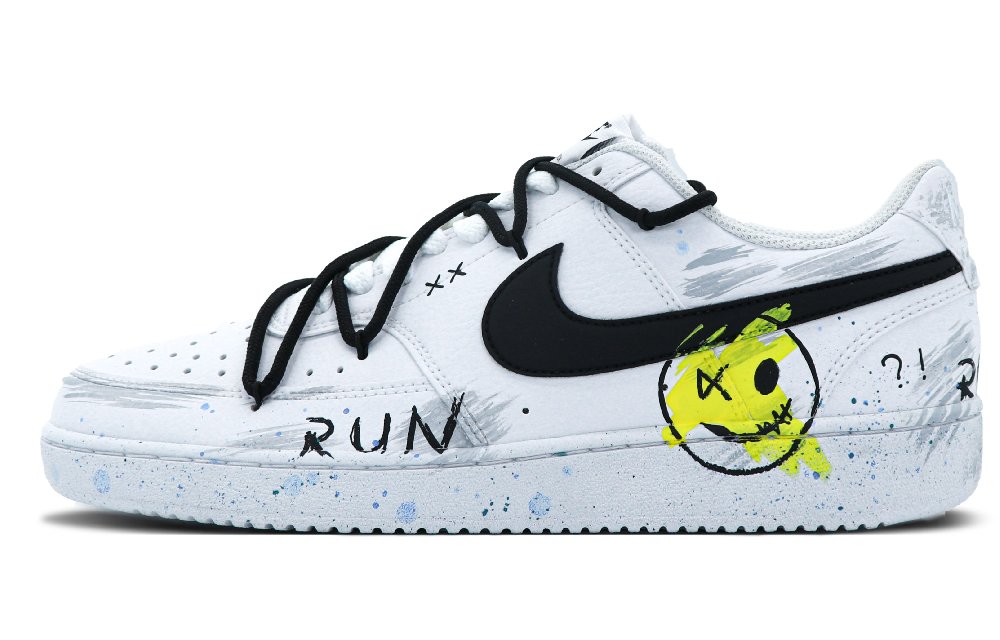 Nike Court Vision 1 Cushioning, Wear Resistant Low Top Skateboard Shoes Men's White