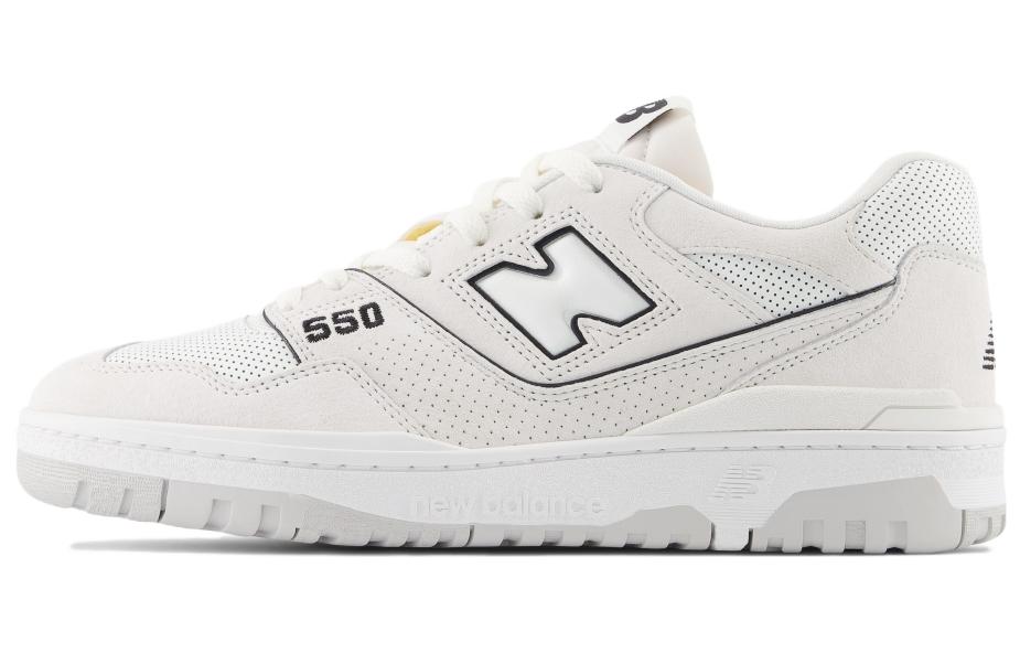 New Balance 550 White Perforated Leather Black
