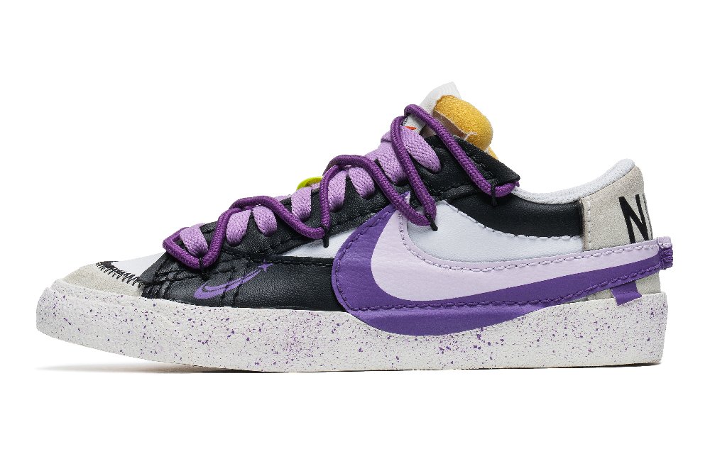 Nike Blazer Low-Top Skateboard Shoes Women's Black White Purple