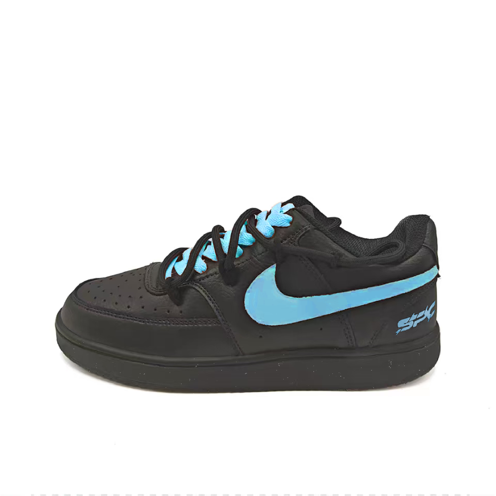 Nike Court Vision Slip-Resistant Cushioning Lightweight Low-Top Skateboard Shoes Unisex Black Blue