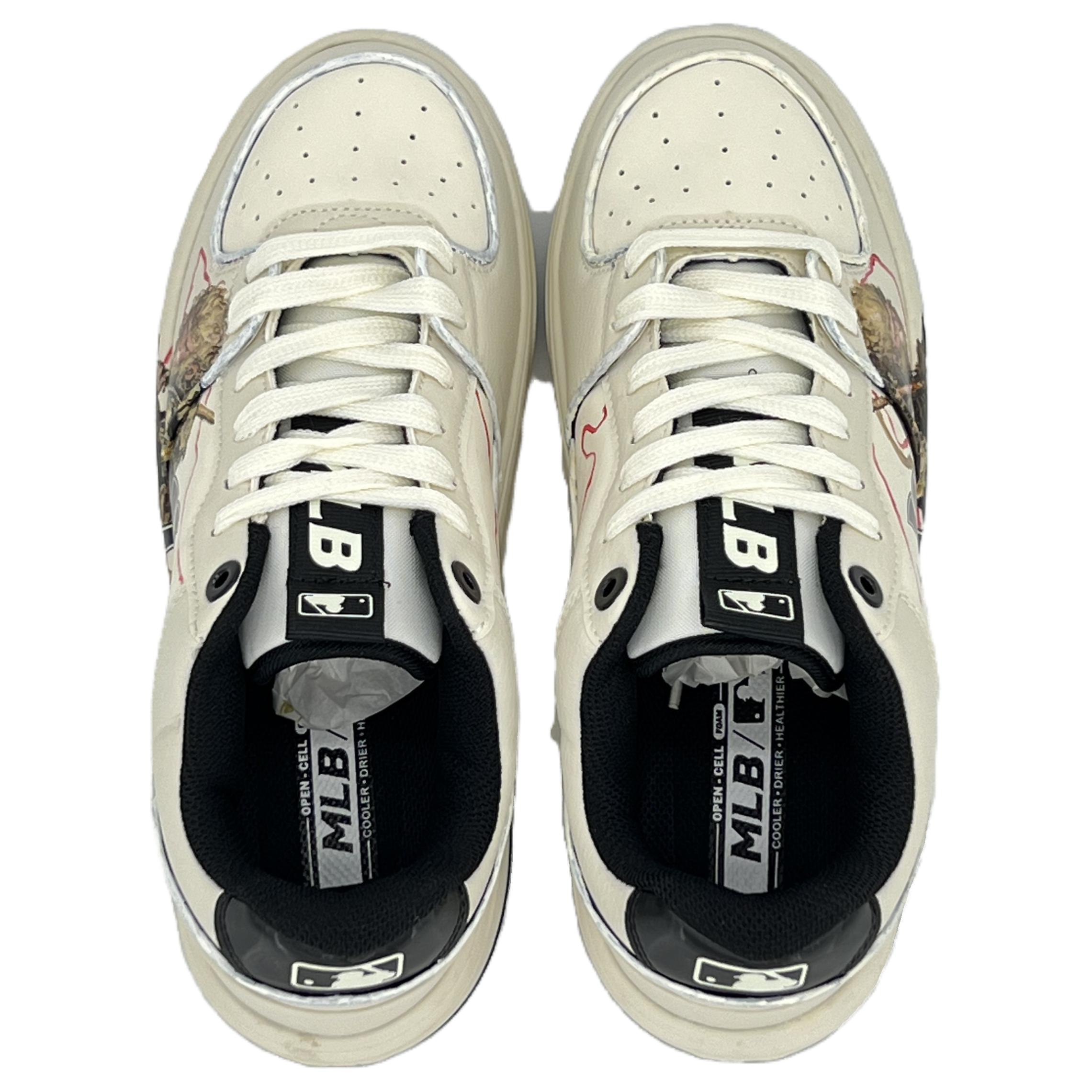MLB Chunky Liner Anti-Slip And Wear-Resistant Height Increasing Low-Top Skateboard Shoes Unisex White