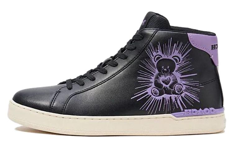 COACH Clip Skateboard Shoes Men High-Top Black